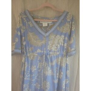 Gretchen Scott Maxi Dress Beach Cover Up Glorious Peri/Khaki NWT L